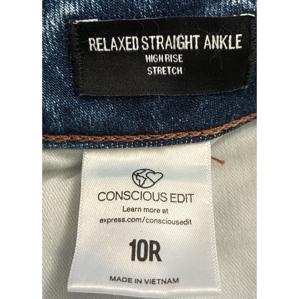Express Women’s Relaxed Straight Ankle Blue Jeans size 10R - Picture 8 of 10